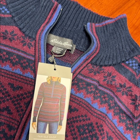 Eddie Bauer fair isle 1/2 zip sweater S // 011167 - Picture 2 of 3